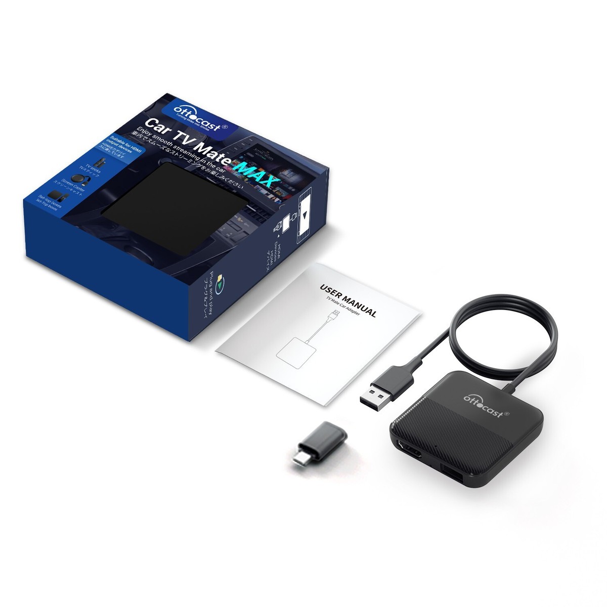 Ottocast CarTV Mate Max 2K HDMI Input Mirror Multimedia Player for