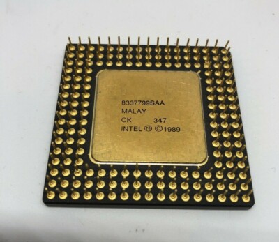 Intel I486 DX 33mhz A80486dx-33 CPU Processor Gold Vintage RARE