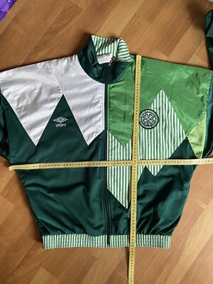 CELTIC 1991 1992 FOOTBALL SOCCER TRACK TOP JACKET UMBRO VINTAGE sz