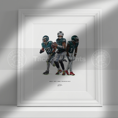 Jalen Hurts Saquon Barkley AJ Brown Poster Philadelphia Eagles
