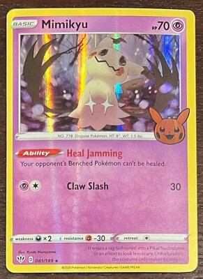 MIMIKYU 081/189 Cosmos Holo Rare Pokemon TCG 2020 Darkness Ablaze