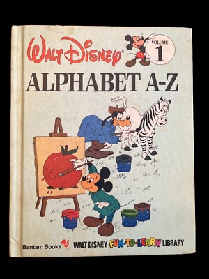 VINTAGE WALT DISNEY VOLUME 1 ALPHABET A-Z BOOK HARDCOVER FUN TO