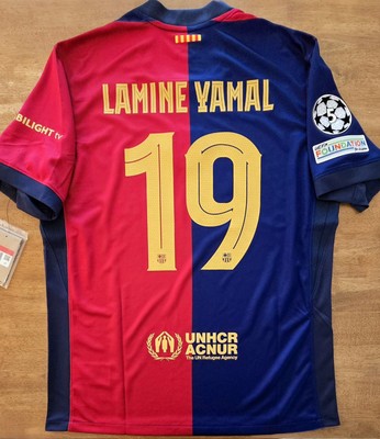 2024/25 Nike FC Barcelona #19 LAMINE YAMAL UEFA Home Soccer Jersey