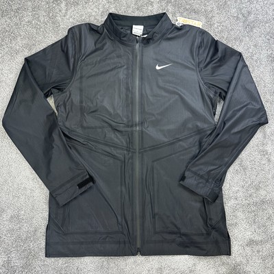 Nike StormFit Adv Golf Jacket Mens Small Black Full Zip Waterproof
