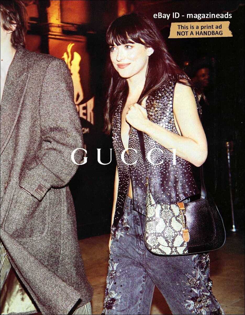 GUCCI Handbags 3-Pg PRINT AD 2023 DAKOTA JOHNSON jackie 1961 bag