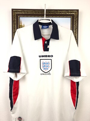 England Home football shirt 1997 Soccer Umbro Jersey Mens White