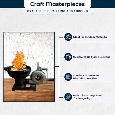 Forge Furnace With Hand Blower - Vintage Style Coal Forge with