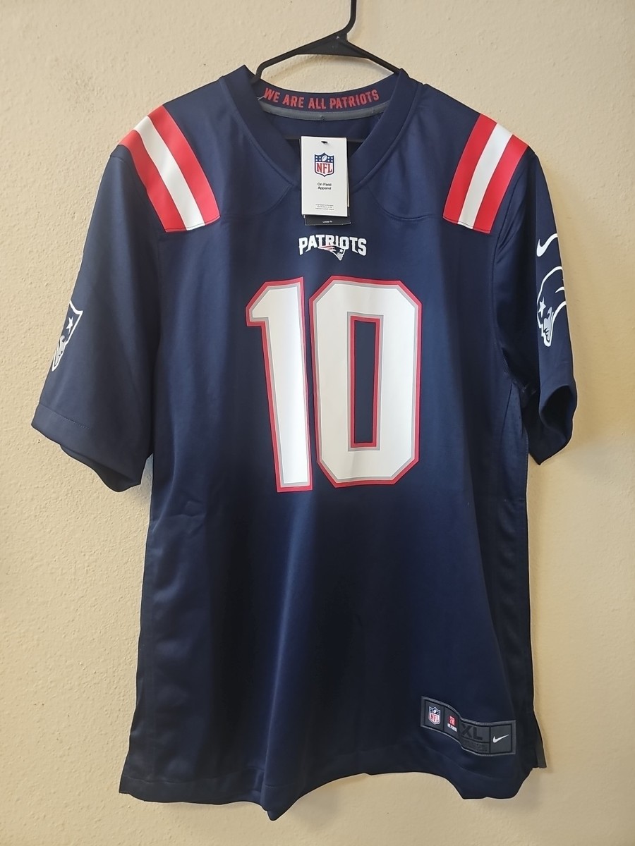 NFL Nike New England Patriots Mac Jones On Field Game Jersey Navy