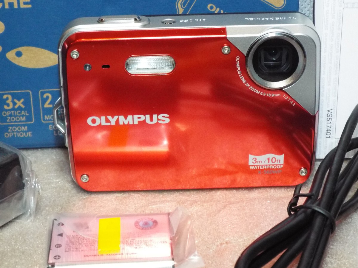 Olympus X-Series X-560WP 10.0MP Digital Camera - Red for sale