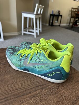 Nike Kobe 9 IX EM Low Easter Turbo Green Silver Men's Size 12