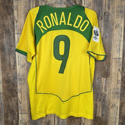 Brazil 2004-06 Home Soccer Jersey RONALDO #9 Nike Men's Large | eBay