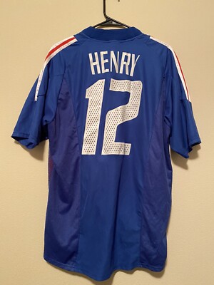Vintage 2002 World Cup Adidas France Blue Home Jersey Thierry