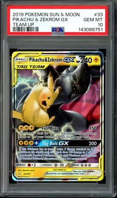 PSA 10 Pikachu & Zekrom GX 33/181 Holo Team Up 2019 Pokemon | eBay
