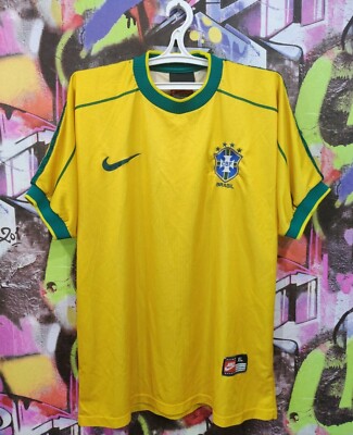 Brazil World Cup 1998 Home Jersey Shirt Brasil Camisa Nike 90s