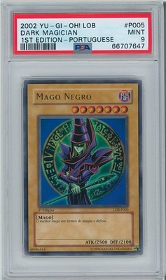 Yugioh PSA 9 2002 Dark Magician 1st Edition LDB-P005 Portuguese