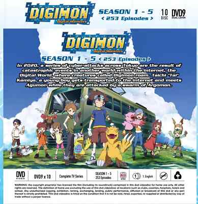Digimon Digital Monsters Complete Boxset (Season 1-5) Anime DVD