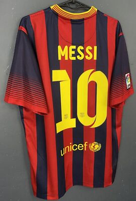 MEN'S NIKE FC BARCELONA 2013/2014 LEO MESSI SOCCER FOOTBALL SHIRT