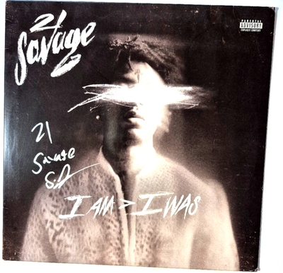 21 SAVAGE SIGNED AUTOGRAPHED I AM I WAS ALBUM COVER ISSA RARE