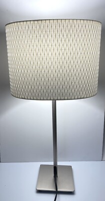 IKEA Alang White Woven Shade Table Lamp Discontinued Tested | eBay