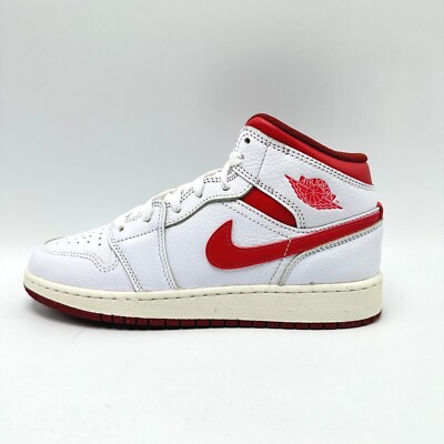 Air Jordan 1 Mid SE White Dune Red (GS) Youth shoes FJ3464-160 sz