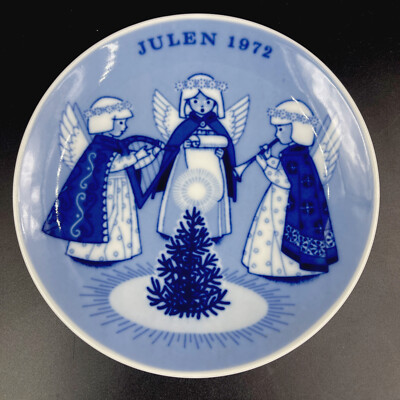 Vintage 72, 73, 74 Porsgrunds Norway Blue White Porcelain