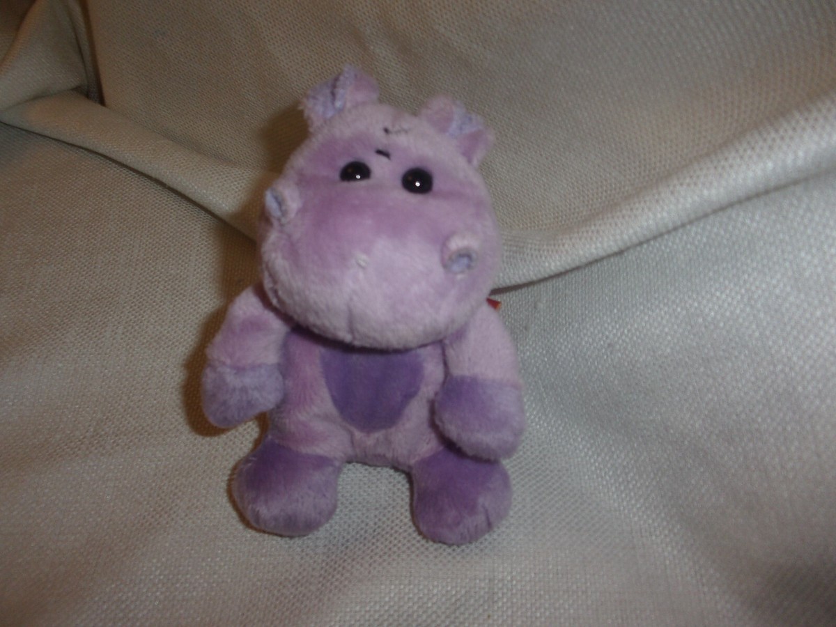 Adventure Planet Purple Hippo Hippopotamus Plush Toy Rare 5