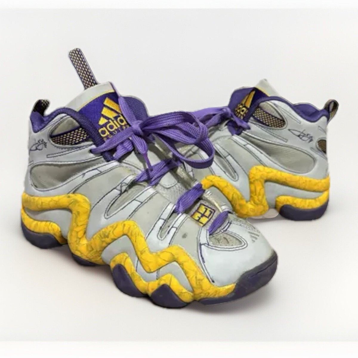 Adidas Crazy 8 Jeremy Lin PE Lakers Grey Purple Mens Kobe Sneakers