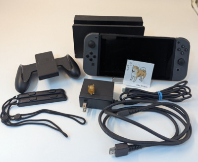 Nintendo Switch Gray Console w/ Joy Con + Dock + Charger +HDMI HAC