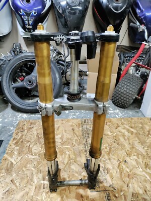 2003 2004 KAWASAKI ZX6R 636 OEM FRONT FORK FRONT END W/ TRIPLE