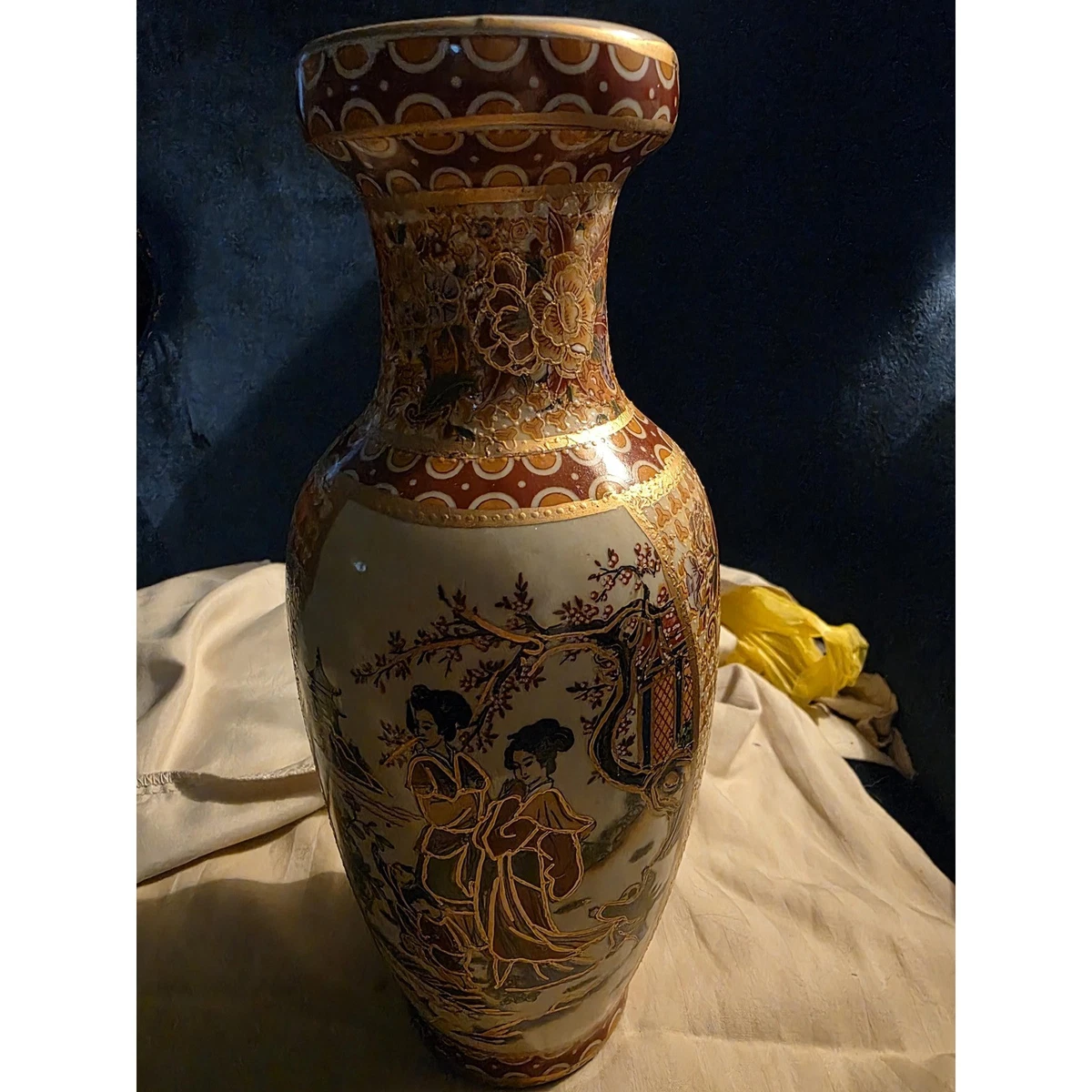 艺妓花瓶日本古董花瓶| eBay