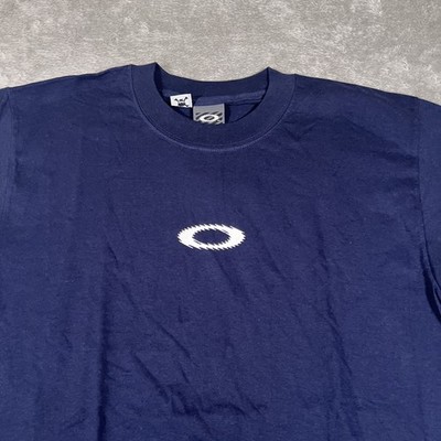 Vintage Oakley Software Shirt Mens Small Blue Center Logo Made USA