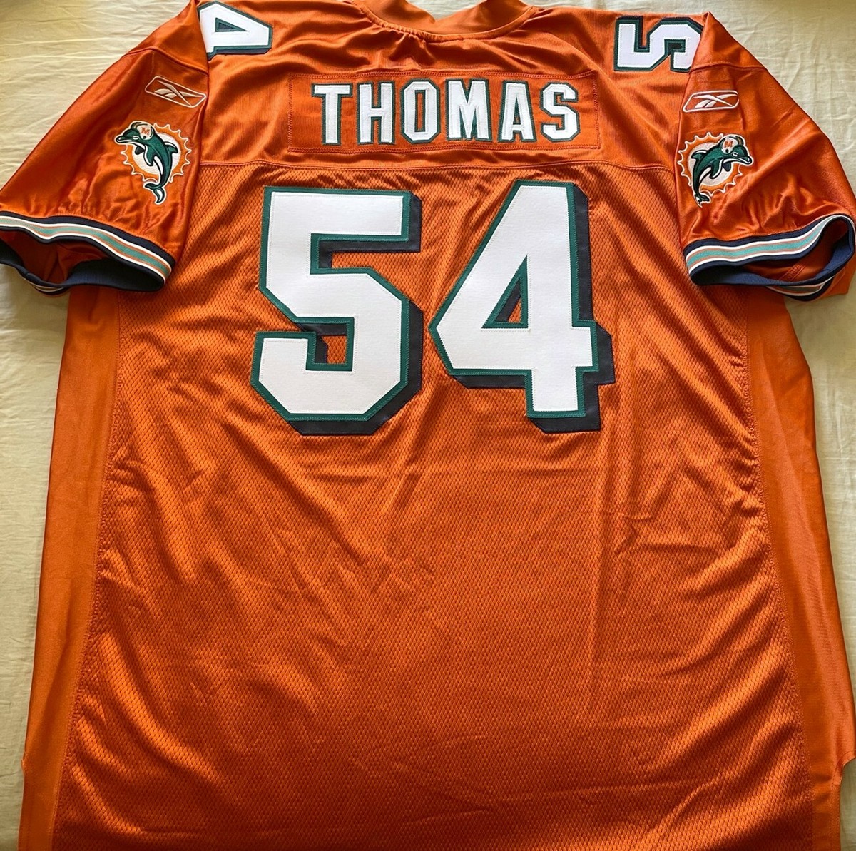Zach Thomas Miami Dolphins 2003 2004 authentic Reebok orange game