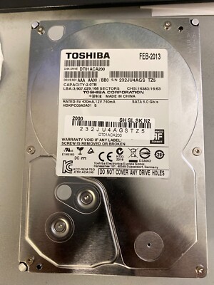Toshiba DT01ACA200 2TB HDD 7200RPM 3.5