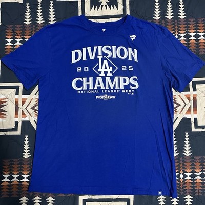 Fanatics LA Dodgers 2025 Division Champions T-Shirt Men XL Blue