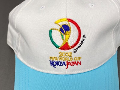 2002 FIFA World Cup Korea Japan White/Teal Strapback Hat Cap
