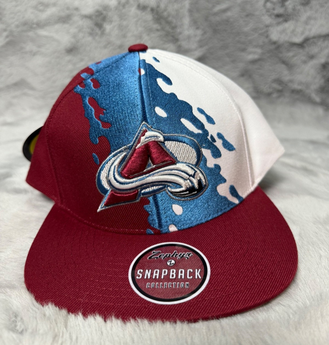 Colorado Avalanche Hat Cap Paint Splash Zephyr Snap Back