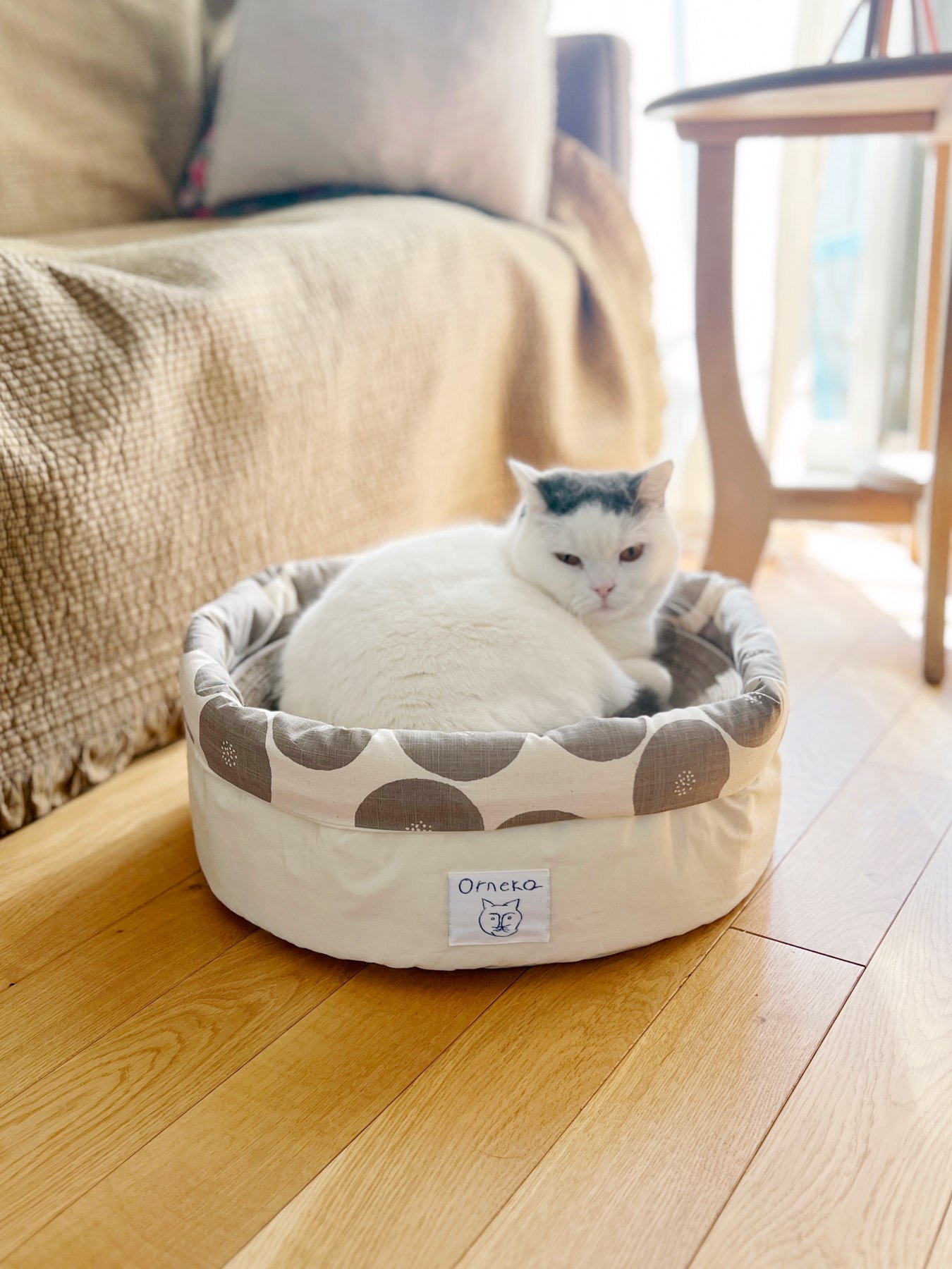 & × オルネコCoral Orneko Tusk ネコベッドラウンドクッション