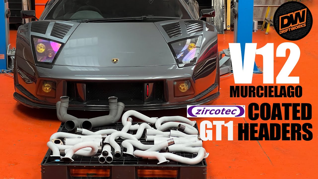 V12 Murcielago gets Zircotec ceramic coated GT1 Headers - YouTube