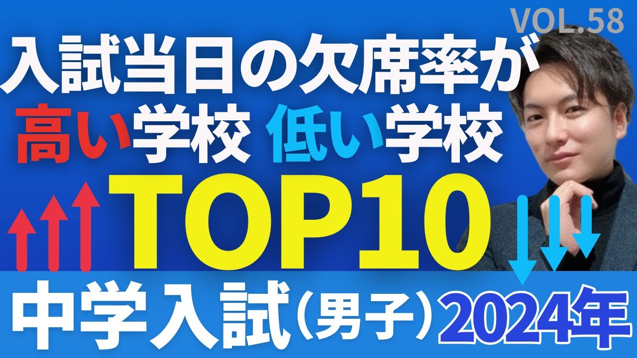 58【中学受験】欠席率が高い学校&低い学校TOP10！（男子のみ） #日能研