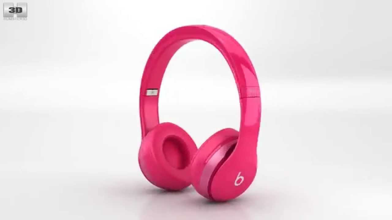 Beats by Dr. Dre Solo2 On-Ear ヘッドホン Pink 3Dモデル