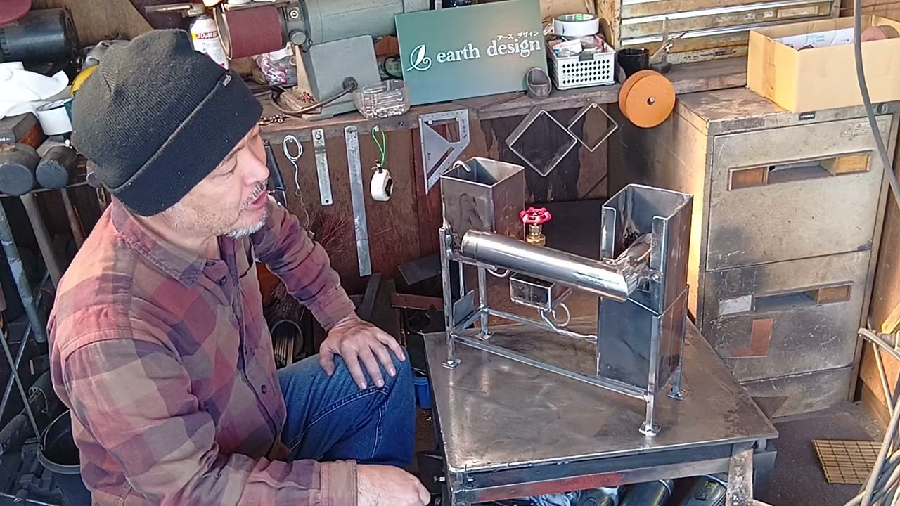 廃油ストーブ【ミニファクトリー スラッシュ】アースデザイン - YouTube