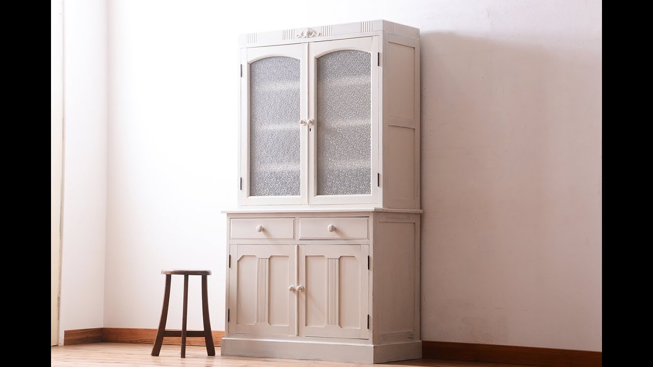 アンティークペイント食器棚のご紹介です。【アンティーク家具通販