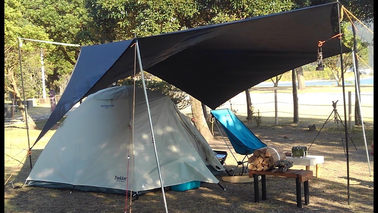 トレッカーアルミドーム3UV】国分キャンプ海水浴場 【鹿番長】 - YouTube