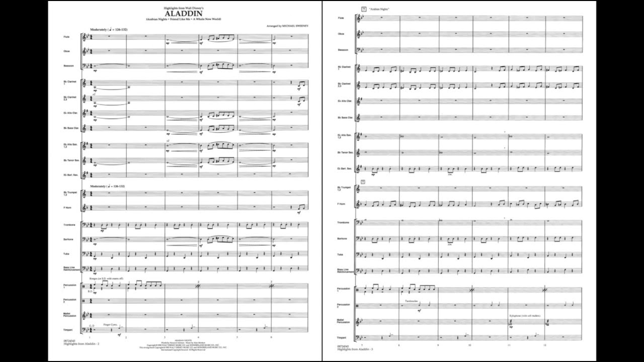 アラジン」メドレー(ディズニー映画より) 吹奏楽譜 – ロケットミュージック