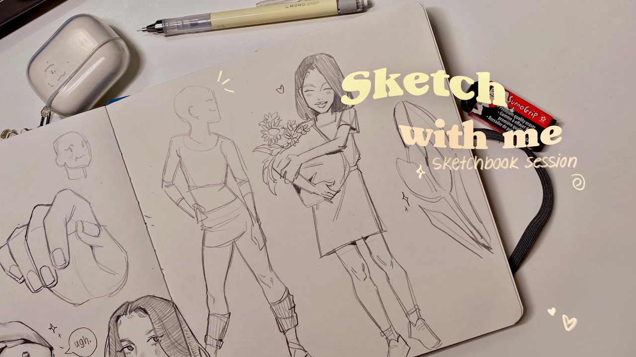 ☆ SKETCH WITH ME // Sketchbook session ☆ASMR (no talking) - YouTube