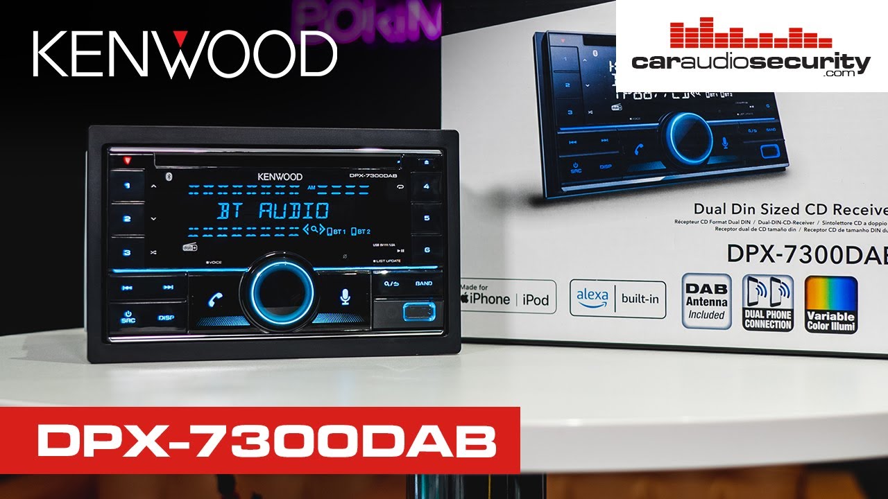 Dual DIN Car Stereo with Bluetooth & DAB - Kenwood DPX-7300DAB