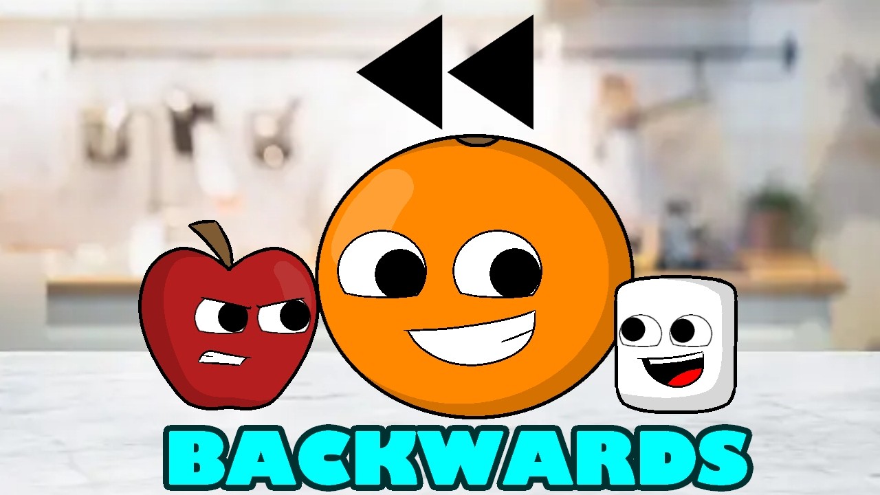 Annoying Orange - Talk backwards challenge with Little Apple and