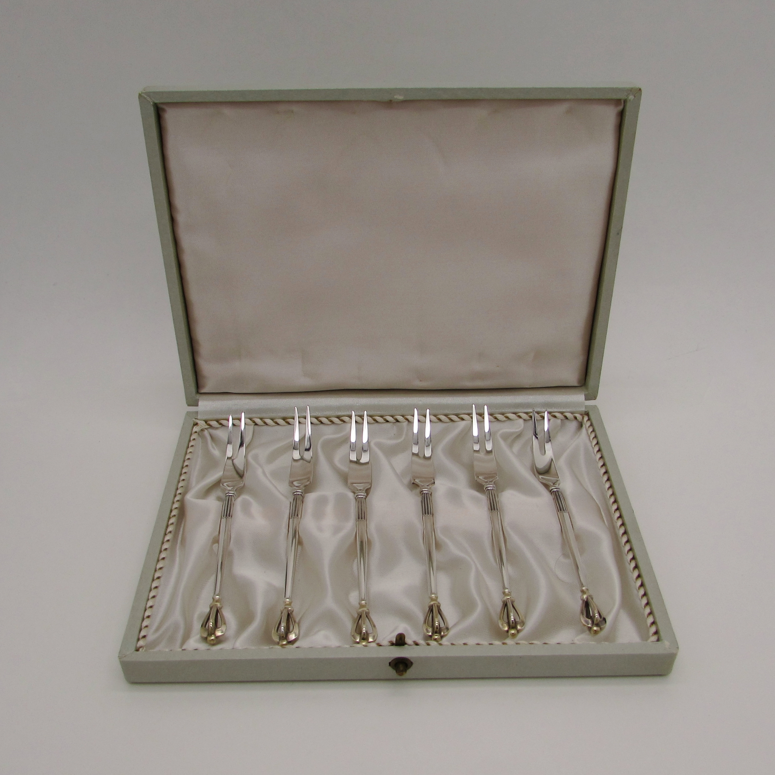 W&S Sorensen Silversmiths-Set of 6 Danish Sterling Cocktail Forks