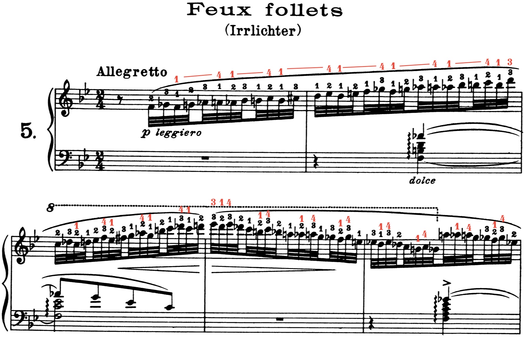 Fingering: Franz Liszt - Transcendental Etude No.5 