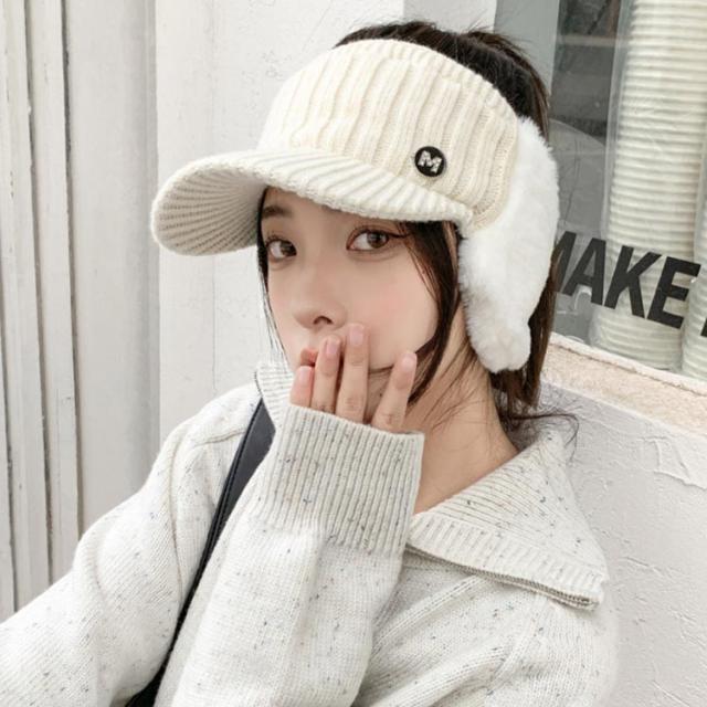 ゴルフウェア レディース サイクリング 帽子 耳当て付き ニット サン